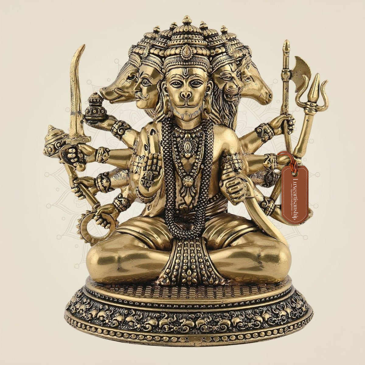 Panchmukhi Hanuman Brass Idol 3" – Handcrafted Superfine Lightweight Statue