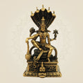 Lord Vishnu Bronze Idol on Sheshnag Throne 3.30" - Unique Statue