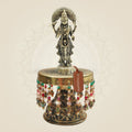5.75 Brass Vasavi Mata Murti on Chowki for Devotional and Mandir Use - Luxeartisanship