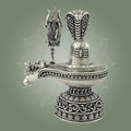 Brass Shivling Idol – 4" Silver Finish Shiva Energy Statue for Pooja & Prosperity