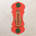 Wall Frame with Brass Hanging Diya – 19.5" Festive Wooden Decor Piece