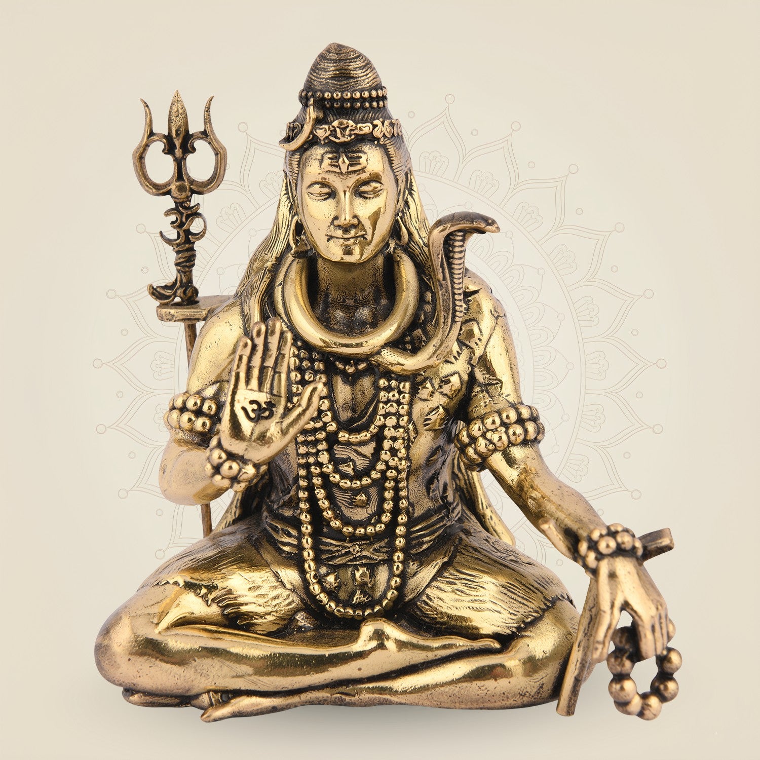 Brass Shiva in Dhyan Pose Idol 4.25" – Serene Mahadeva Statue