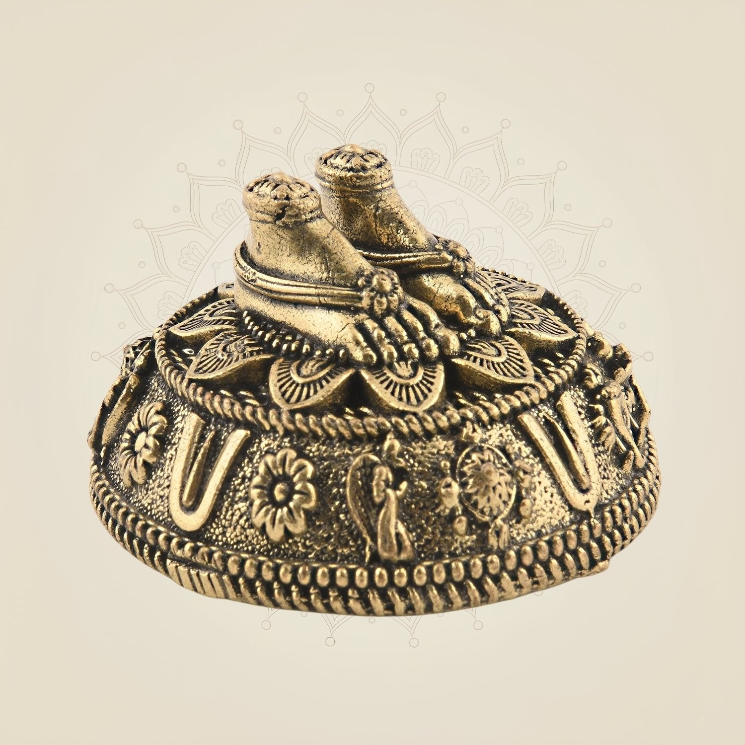 Tirupati Balaji Charan Brass Idol 1" – Shanku Chakra Namam for Pooja & Décor