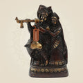 Brass Radha Krishna with Cow Idol 6" – Elegant Murti for Puja, Janmashtami & Home Décor