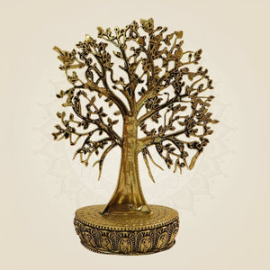 6" Brass Kalpavriksha Tree of Life Decor – Prosperity & Positive Energy Showpiece - Luxeartisanship