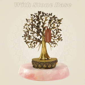 6" Brass Kalpavriksha Tree of Life Decor – Prosperity & Positive Energy Showpiece - Luxeartisanship