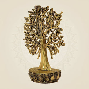 6" Brass Kalpavriksha Tree of Life Decor – Prosperity & Positive Energy Showpiece - Luxeartisanship