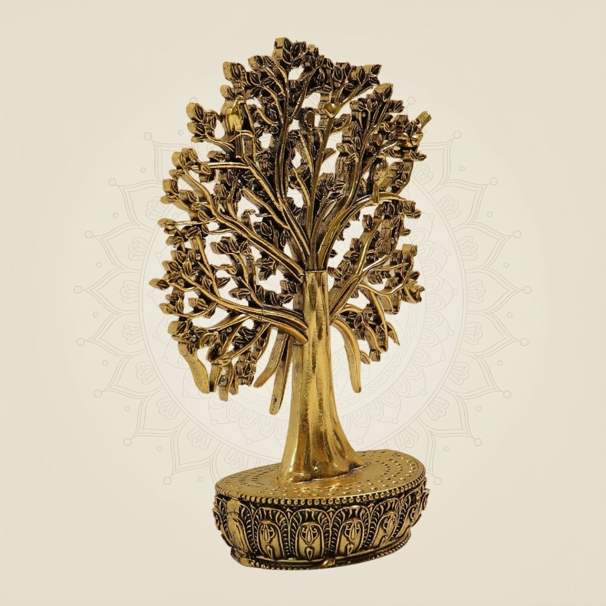 6" Brass Kalpavriksha Tree of Life Decor – Prosperity & Positive Energy Showpiece - Luxeartisanship