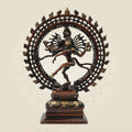Traditional Artwork Brass Nataraja Idol | Dancing Shiva Statue 17" for Spiritual Home & Temple Decoration