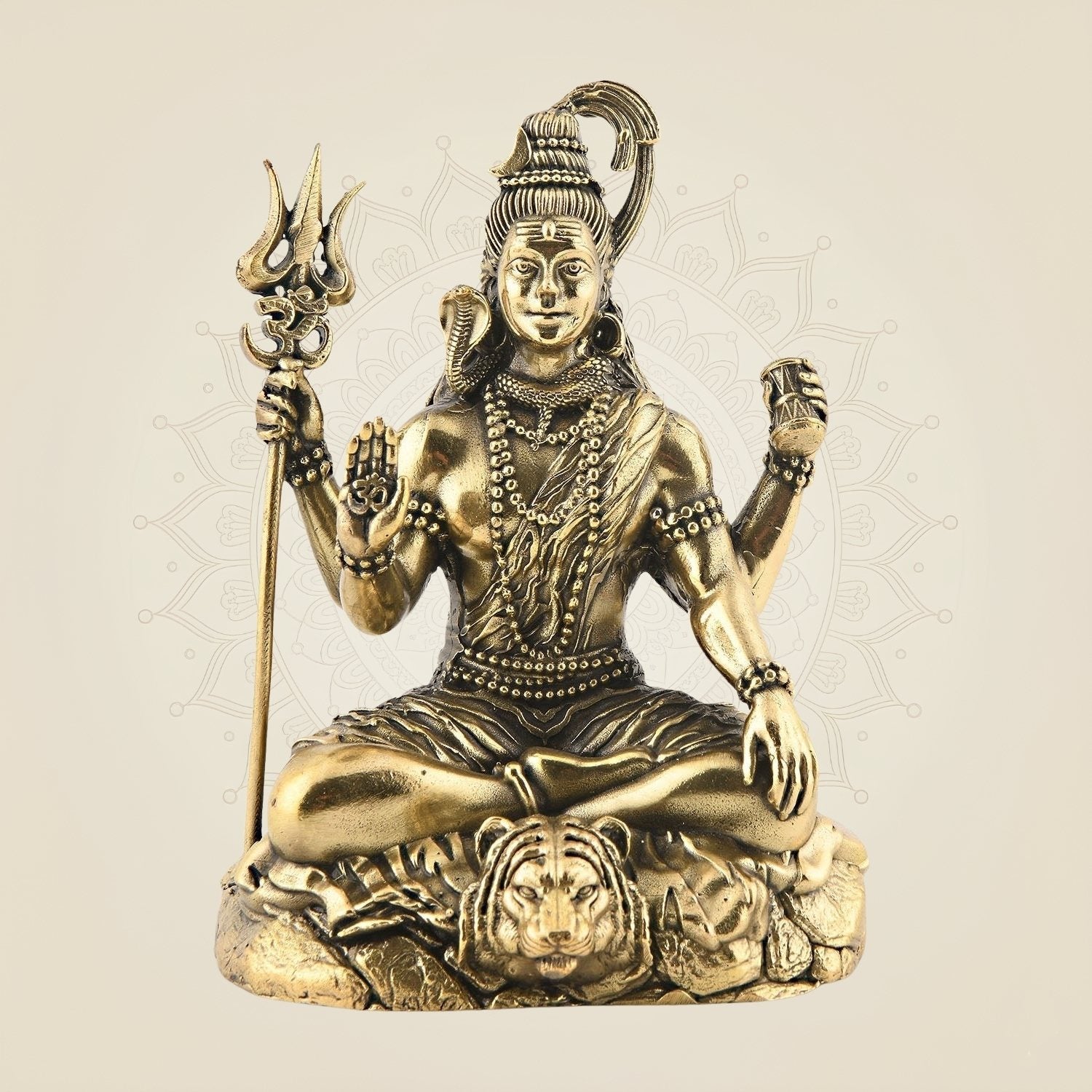3.75″ Lord Shiva Sitting Idol in Superfine Brass – Compact & Handcrafted