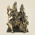 Brass Shiv Parivar Idol 4" – Shiva, Parvati, Ganesh & Kartikeya Family Murti