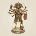 Standing Brass Panchmukhi Hanuman Idol – 8 Face Arms Powerful Protective Murti - 8"