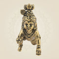 Handcrafted Brass Laddu Gopal 2.5"- Cute Kanha Ji Murti for Puja & Decor
