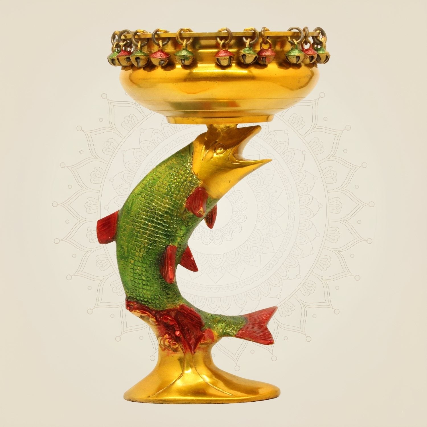 Handcrafted Multicolor Brass Fish Urli Bowl – Designer Decorative 10.75