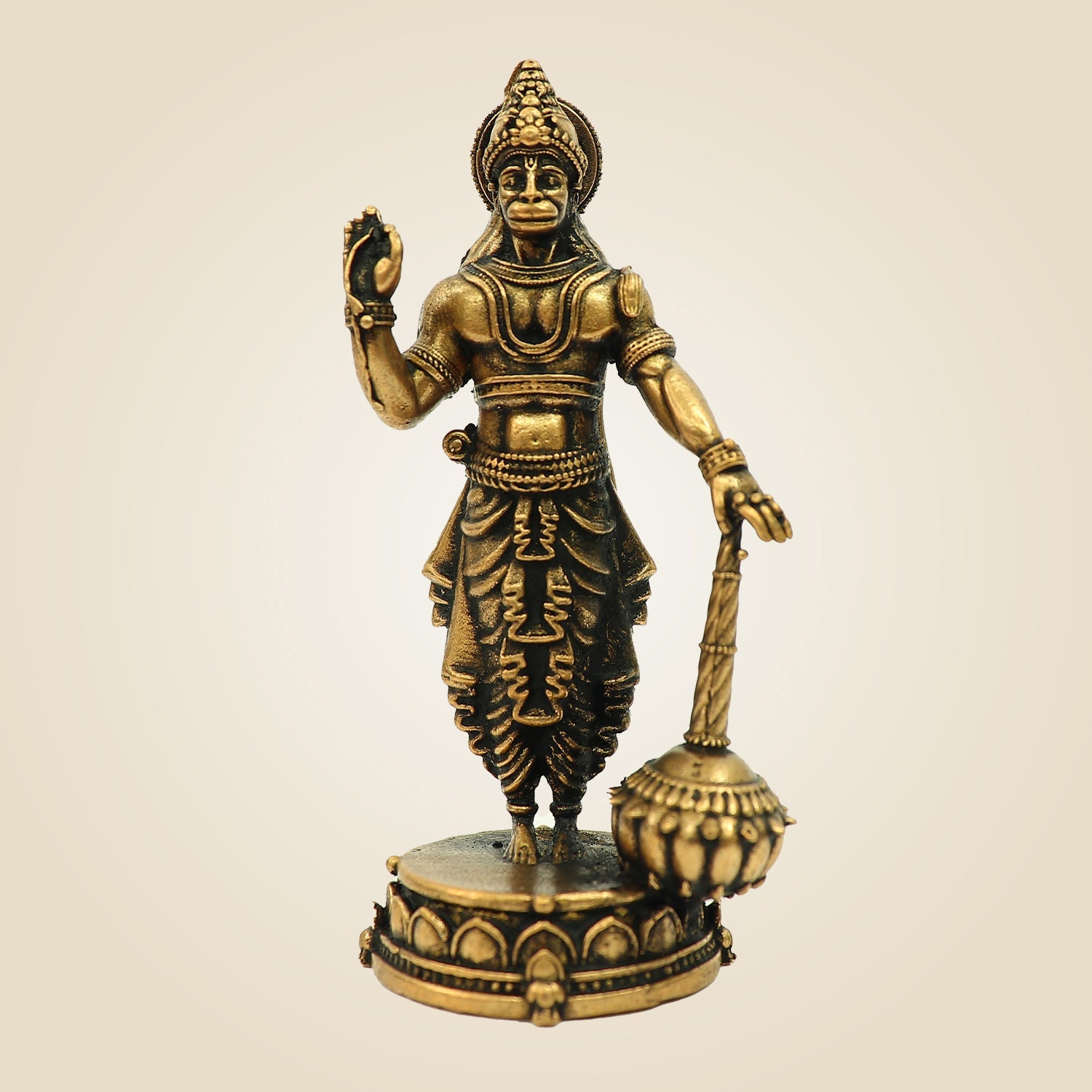 Standing Hanuman Bronze Idol – 3" Powerful Murti for Pooja & Gift