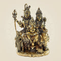 Brass Shiv Parivar Murti 6.25" | Lord Shiva with Parvati, Ganesha & Kartikeya Statue for Temple Decor
