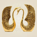 Pure Brass Swan Statues in Pair – 9.75 Inch Graceful Figurines for Home & Office Décor