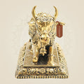 Brass Nandi Bull Statue • Handcrafted Vahana of Lord Shiva – 3" Idol