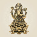 3" Brass Ganesha Idol – Seated on Lotus, Superfine Handcrafted & Lightweight