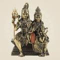 Brass Shiv Parivar Idol 4" – Shiva, Parvati, Ganesh & Kartikeya Family Murti