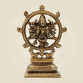 Divine Brass Panchaloha Chakrathalwar Sudarshanar Idol – Vishnu’s Protector Form - 9.5"