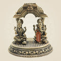 Brass Lakshmi Ganesh Idol with Smooth Round Pedestal 3"