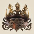 Laxmi Ganesh Saraswati Brass Urli – 13.5" Handcrafted Bowl for Puja, Decor & Spiritual Use