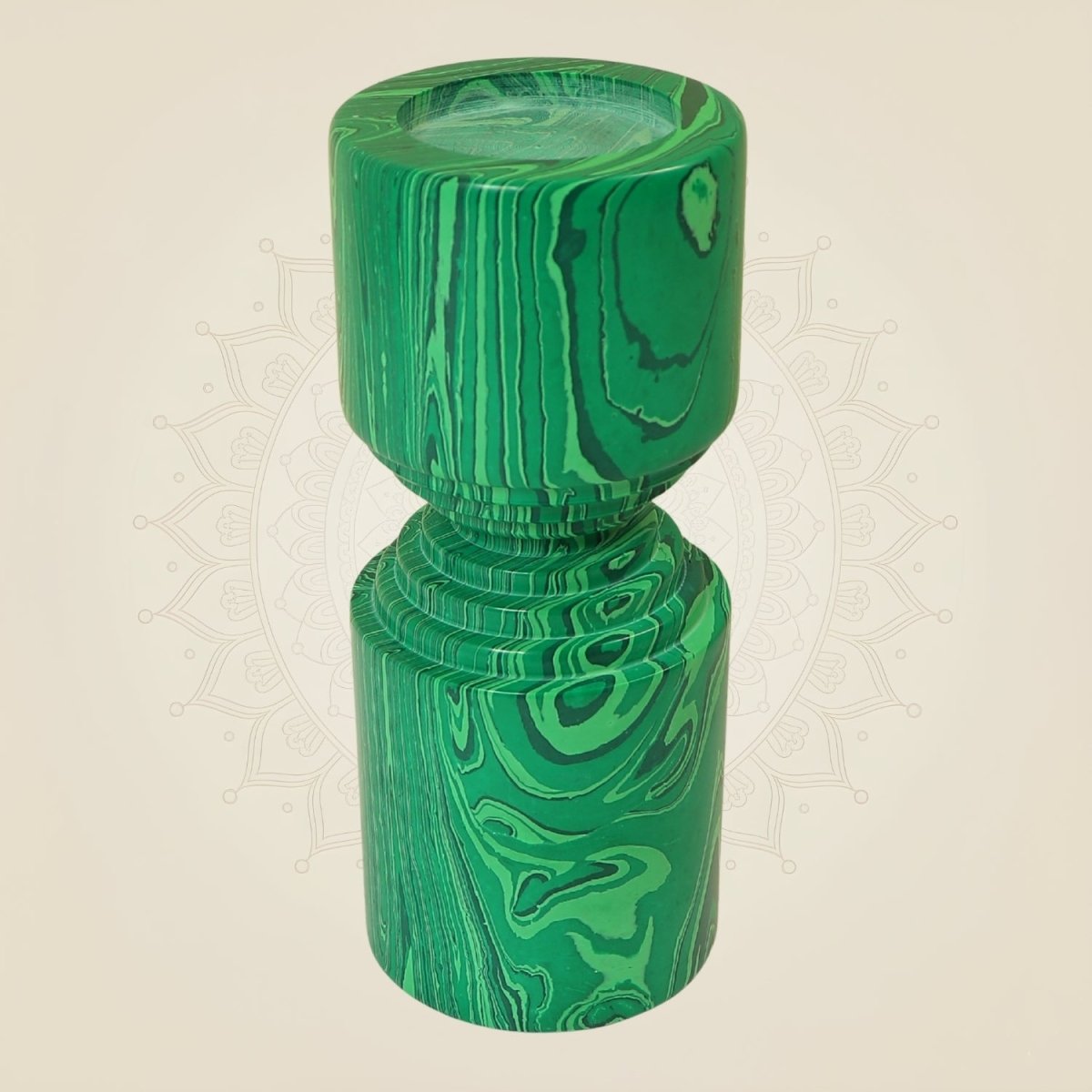 7 inch Green Marble Candle Holder – Decorative Accent for Refined Home Décor - Luxeartisanship