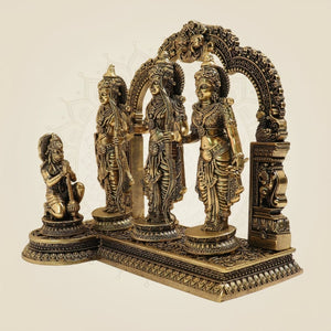 7" Superfine Ram Darbar Brass Idol for Home Temple & Spiritual Decor - Luxeartisanship