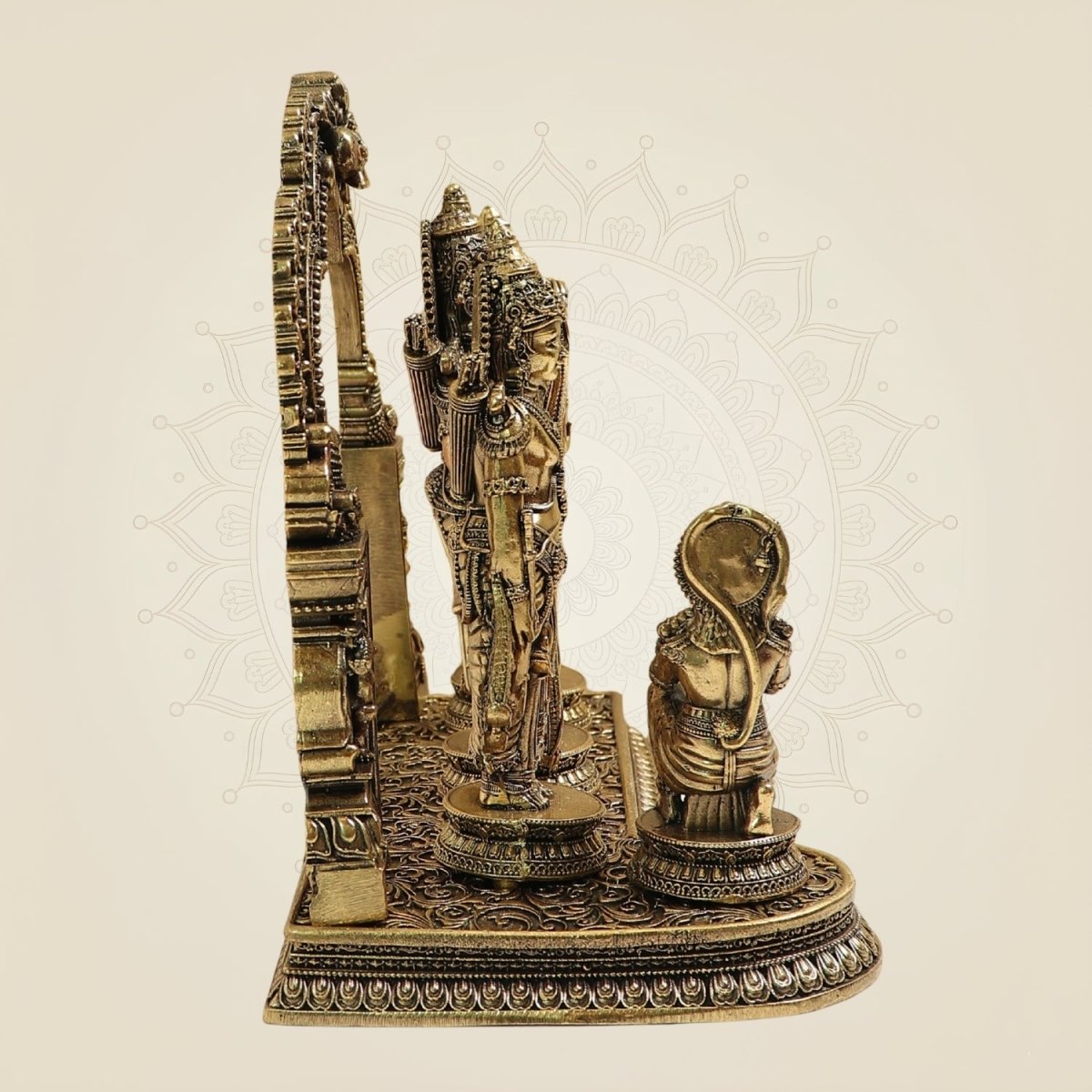 7" Superfine Ram Darbar Brass Idol for Home Temple & Spiritual Decor - Luxeartisanship