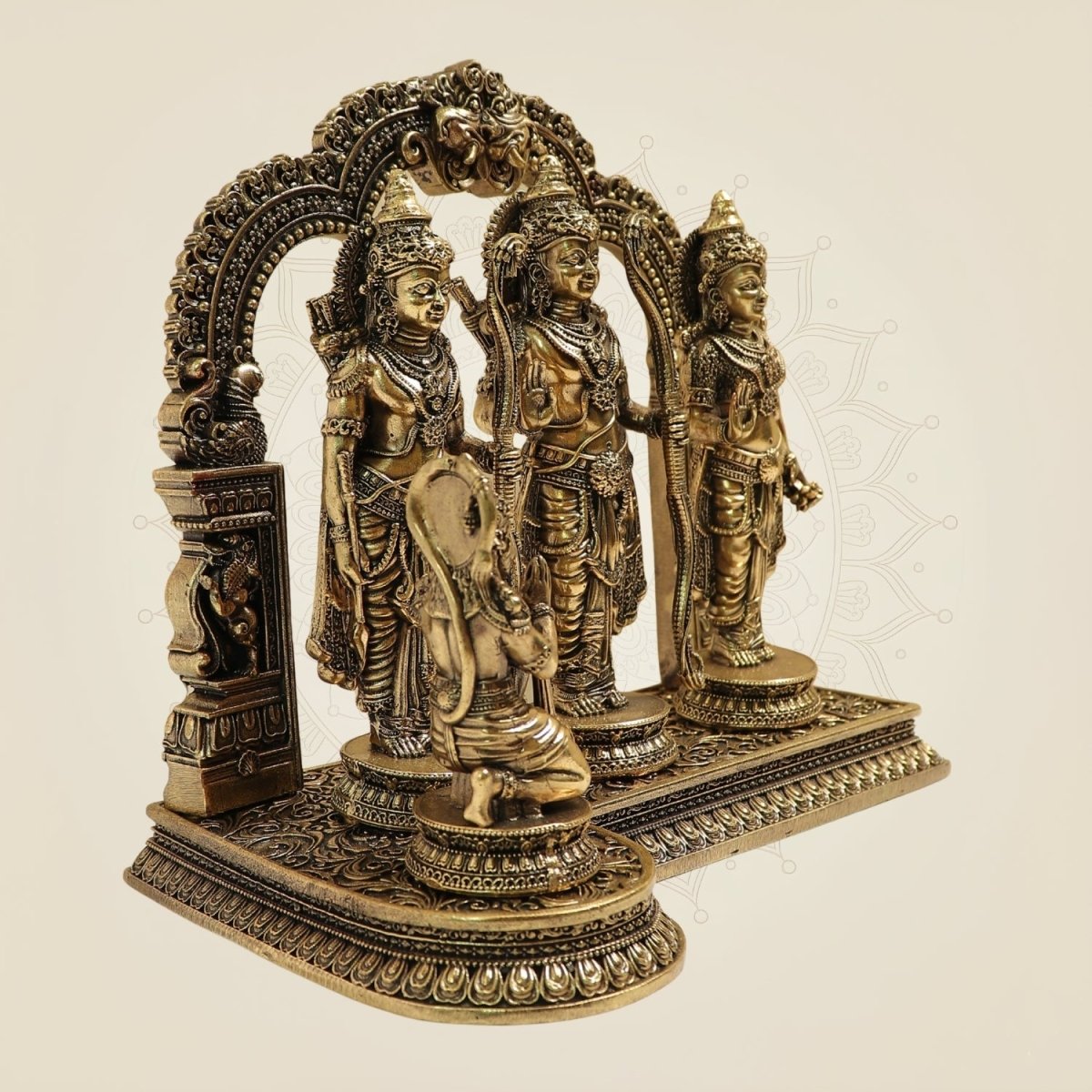 7" Superfine Ram Darbar Brass Idol for Home Temple & Spiritual Decor - Luxeartisanship