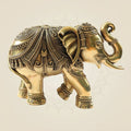 Brass Elephant Statue 8"- Big Size Handcrafted Showpiece in Superfine Finish