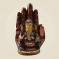 9" Brass Ganesha Idol Embossed on Hand – Divine Ganesh Murti for Home & Gifts