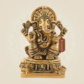 Brass Sitting Ganesha Idol 4"– HandCrafted Divine Statue for Pooja, Wealth & Festive Use