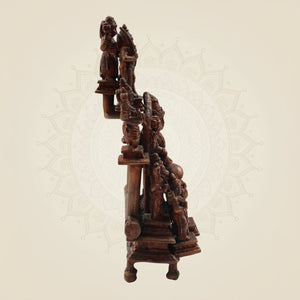 7.75" Copper Dashavatara Vishnu Idol – Handcrafted Statue with Tirupati Balaji at Center - Luxeartisanship