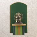 Wooden Tabletop with Panchmukhi Hanuman 19" – Handcrafted Brass Idol Decor