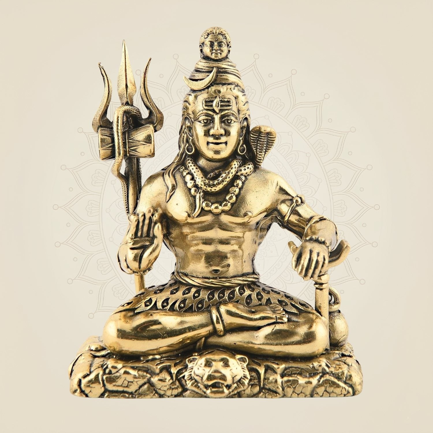 Small Size Brass Shiva in Meditation Statue – Peaceful Mahadev Idol for Home & Office 2.75