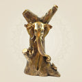 Brass Modern Art Ganesh Idol – Unique Tree Style Decorative Ganpati 12.75"