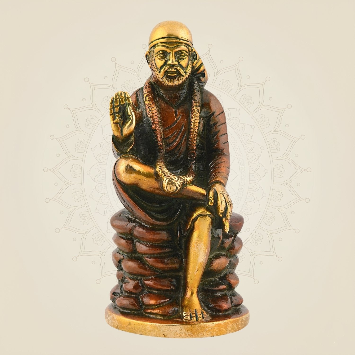Shirdi Sai Baba Idol – 6" Handcrafted Brass Statue for Home & Gift Use