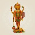 Hand-Painted Brass Vishnu Idol 8.25" – Standing Statue on Lotus Base