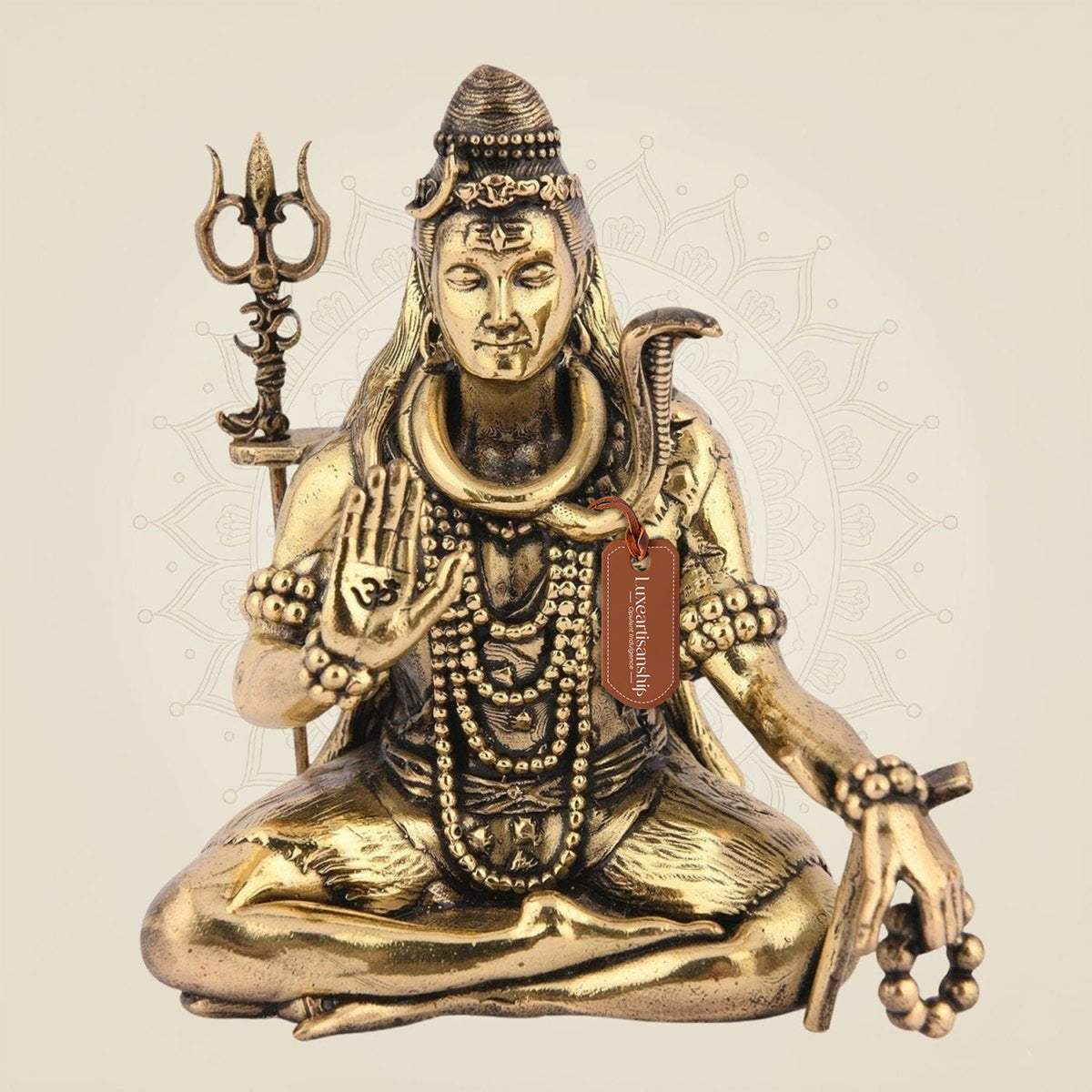 Brass Shiva in Dhyan Pose Idol 4.25" – Serene Mahadeva Statue