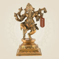 Dancing Ganesha Brass Idol 9.5" | Handcrafted Showpiece for Home, Office & Gifting