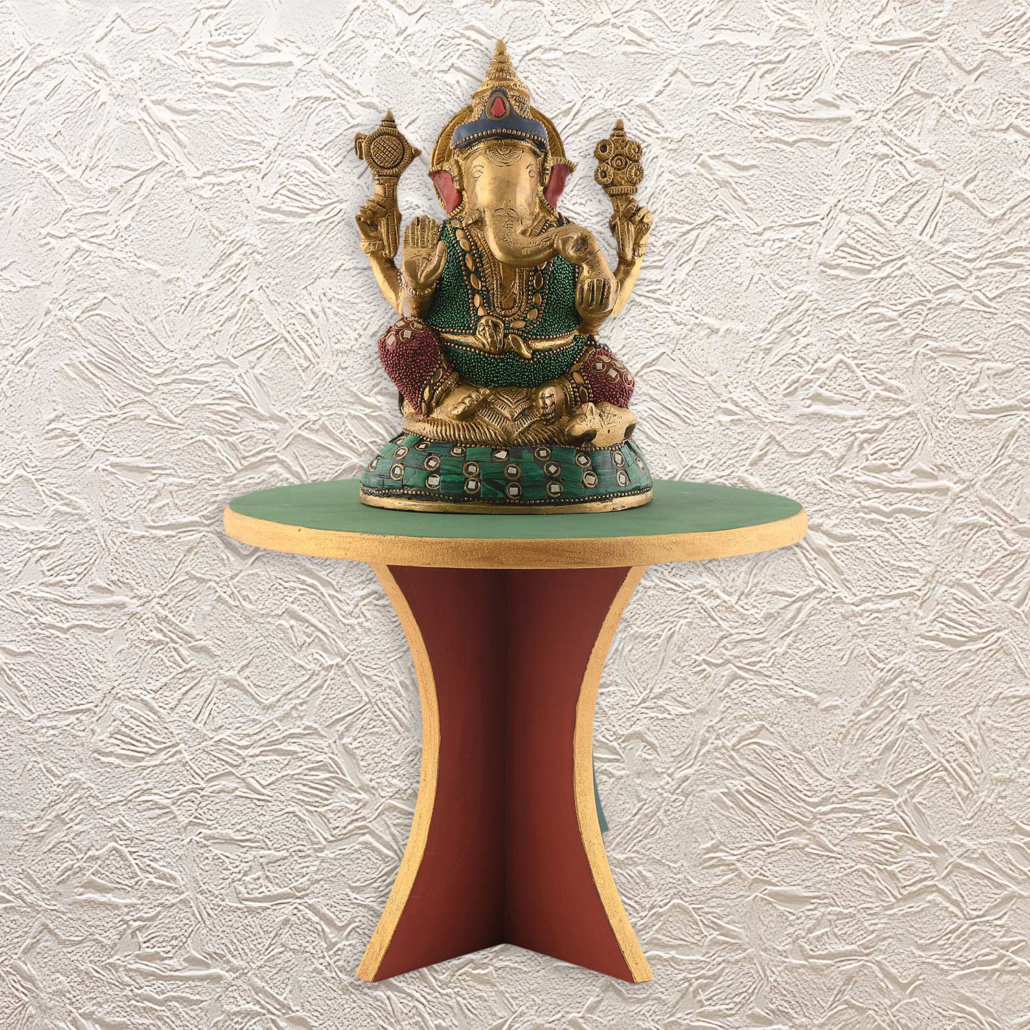 Ganesh Idol on Designer Table Top 9.5"• Elegant Ethnic Decor & Auspicious Gift