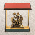 Shiv Parvati Brass Idol in Arch Frame 11" • Decorative Wall Art for Home & Gift