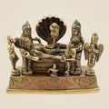 Brass Vishnu Parivar Idol – Vishnu with Brahma, Sridevi, Bhudevi, Garuda & Narad - 5.5"