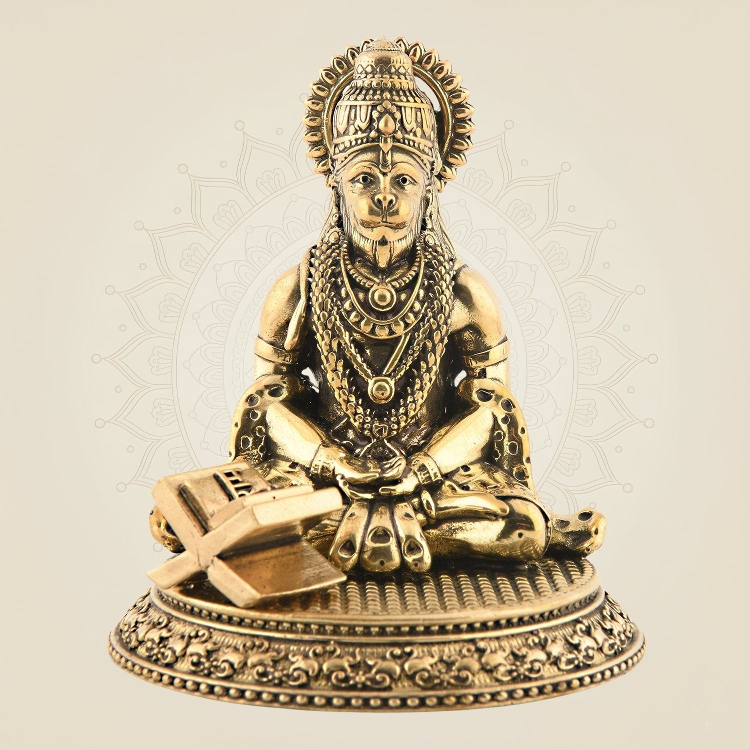 Meditating Hanuman Ji Brass Idol 3.25″ – Divine Bajrangbali Statue for Home & Office