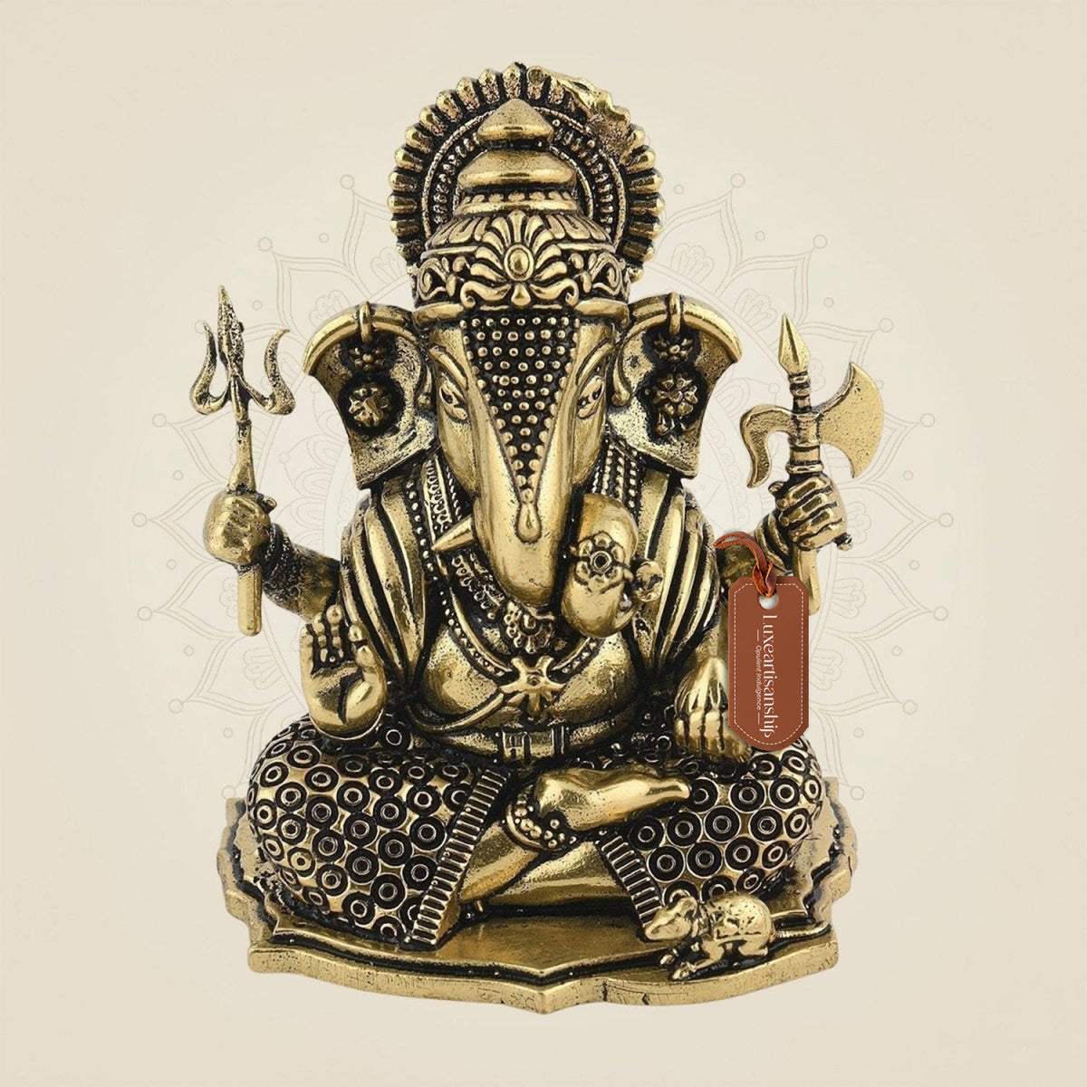 2" Brass Ganesha Murti – Handcrafted Statue for Pooja & Spiritual Gift Decor