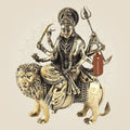 Durga Mata on Lion Brass Idol 4"– Handcrafted Statue for Wealth & Divine Blessings