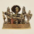 Brass Vishnu Parivar Idol – Vishnu with Brahma, Sridevi, Bhudevi, Garuda & Narad - 5.5"