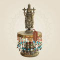 Tirupati Balaji Brass Idol on Chowki Representing Divine Presence 10"